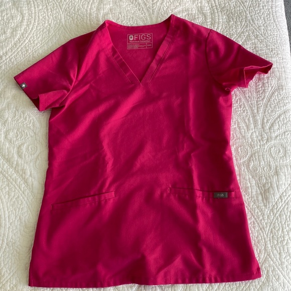 Figs Tops Figs Casma Scrub Top In Shocking Pink Poshmark